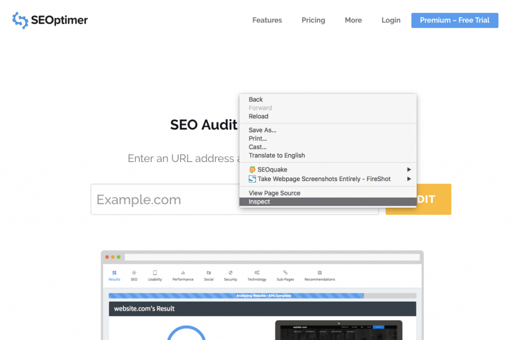 Chromeブラウザでモバイルビューを表示する場所