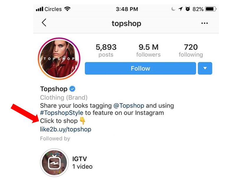 sosyal medya pazarlaması instagram mağaza bağlantısı