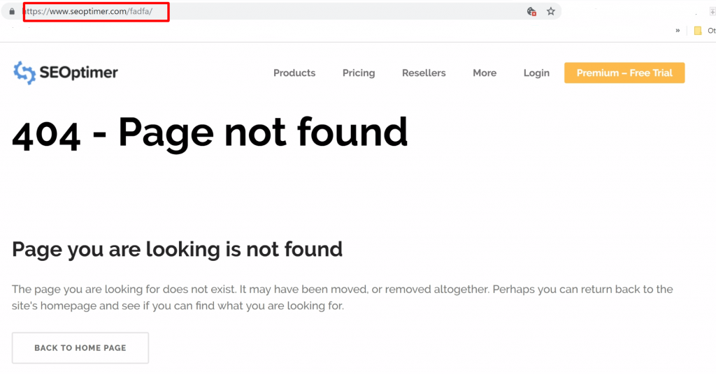 404 Seite nicht gefunden Fehlermeldung