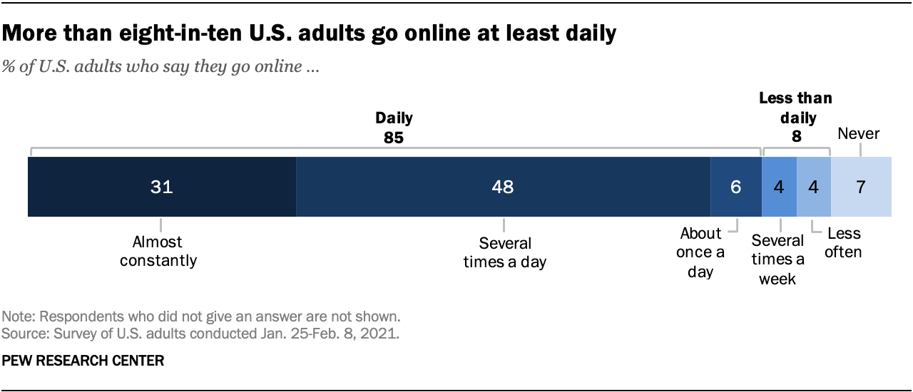 Uso en línea de adultos en EE. UU.