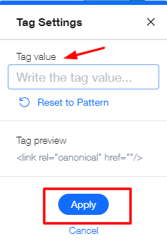 tag value wix