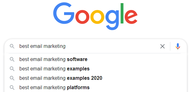 mejor software de email marketing búsqueda de Google