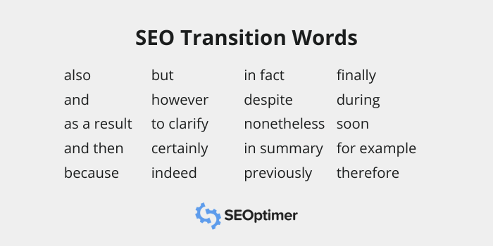 Image result for Transition Words: Improve Readability and SEO infographics