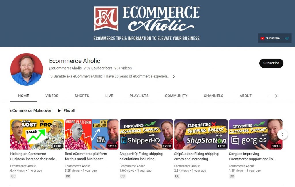 canal de youtube ecommerce aholic