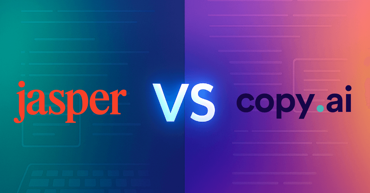 Uma imagem comparativa entre a IA, representada por um robô, e um copywriter humano, com um teclado e uma caneta, simbolizando o debate sobre qual deles cria o melhor conteúdo.