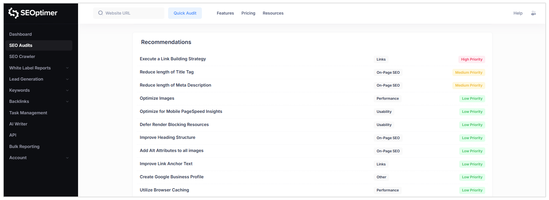 Recommendations